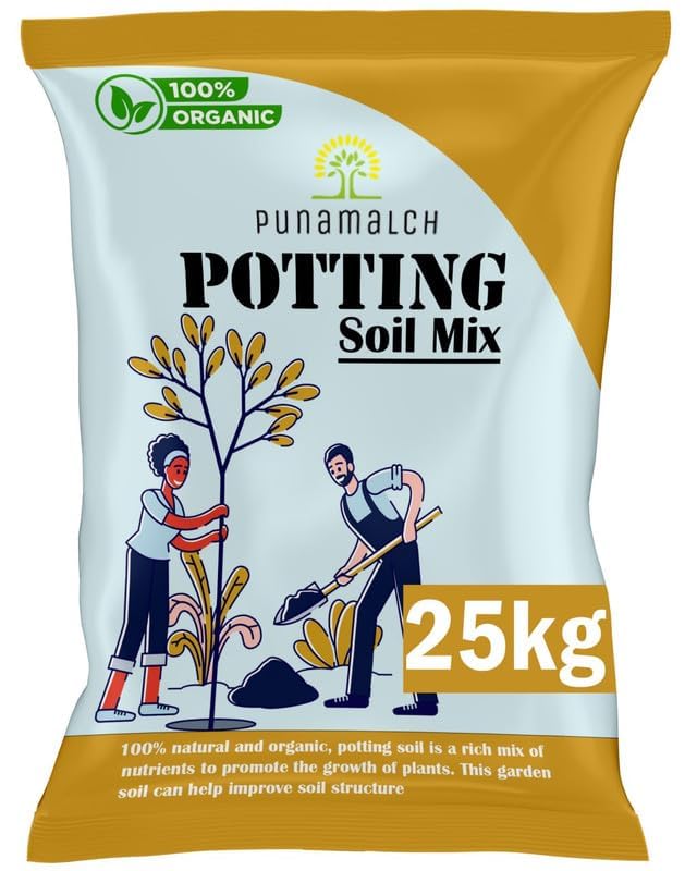 PUNAMULCH Potting Soil Mix for Plants 25 kg| Soil for Plants | Soil and Fertilizer for Plants | Soil Mix for Plants Home Garden | Made with Vermi Coco Pit Neem Cake etc 25 kg (B0D8H1LLKD) Amazon Price History, Amazon Price Tracker