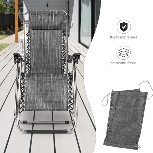 Tela de repuesto para sillón reclinable plegable negra de jardín y terraza FOYTOKI 5
