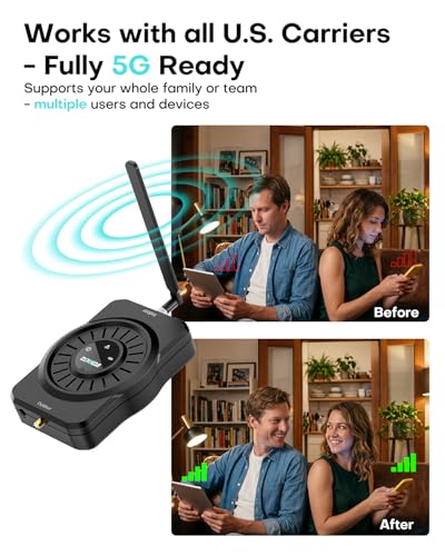 Image of ZORIDA Cell Phone Signal Booster for All US Carriers, Boosts 5G 4G LTE 3G, Cell Phone Booster 72dB High Gain Antennas, Cellular Signal Booster Verizon, AT&T, T-Mobile, App Support FCC Approved