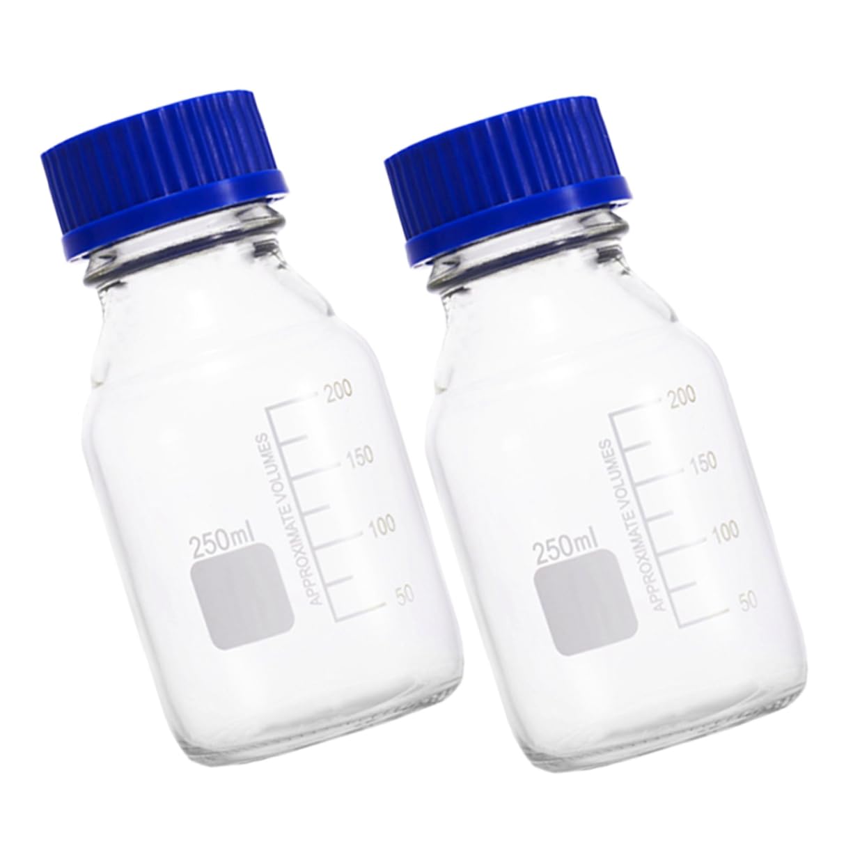 SOLUSTRE 6piezas Botellas De Muestra De Vidrio Reutilizables De Graduación Para Laboratorio Diseño Compacto y Transparente Para Almacenamiento De Materiales Químicos y Medios Entornos De