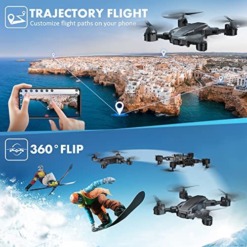 Drone With Camera For Kids Adults, Maetot Foldable 1080P Hd Fpv Drones For Kids 8-12 With 2 Cameras, Wifi Rc Quadcopter Remote/App Control, 3D Flips Altitude Hold Headless Mode With Carry Case #TOP2