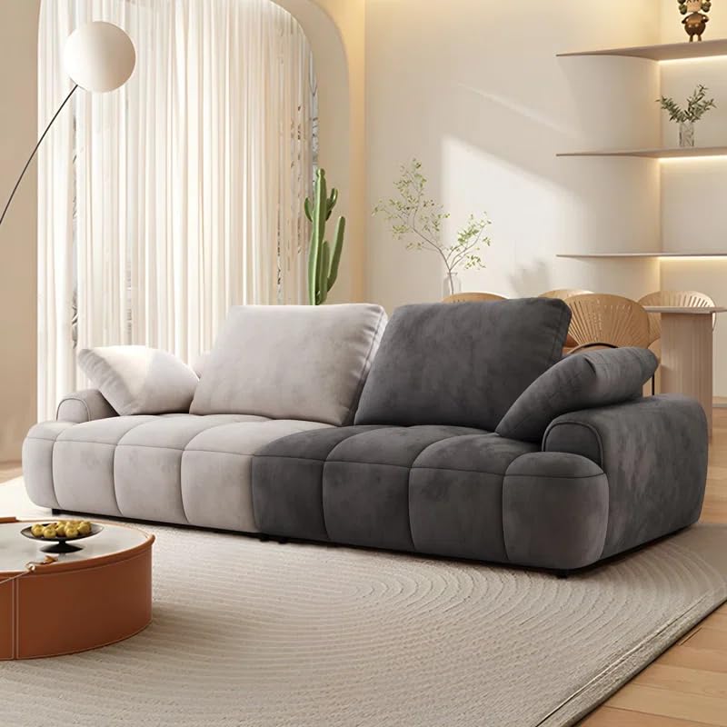 Image of LEGACY OF COMFORT Irmak 85.83'' Upholstered 3 Seater Sofa Three Seater Sofa for Living Room Hotels & Offices (Beige /Grey)