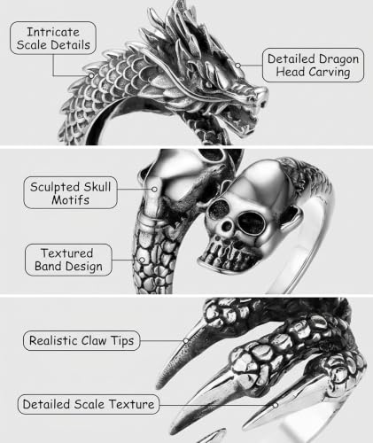 embroidery 3 Pcs Men Rings Set - Image 4