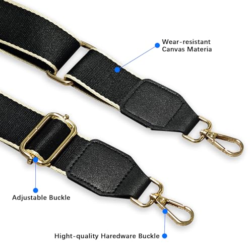 Image of Purse Strap Crossbody Wide Shoulder Strap Adjustable Canvas Straps Replacement Belts for Handbag, Crossbody Bag