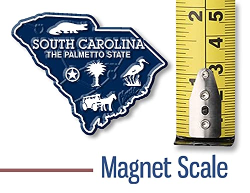 Imán decorativo South Carolina pequeño 2.3 x 1.9 pulgadas miniatura 2