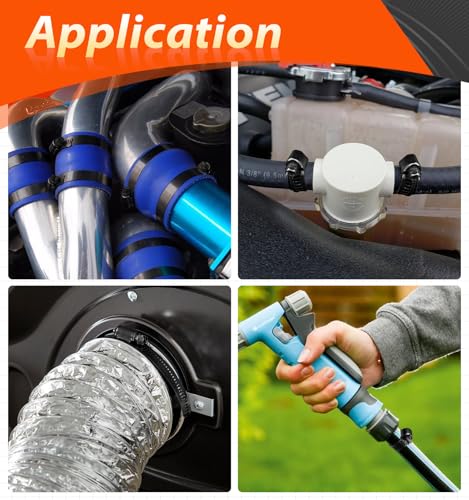 Jeboler Schwarz Schlauchschellen 194-216mm, 4 Stk Sschlauchschellen Pool Edelstahl, Große Schlauchklemme Rohrschelle Sortiment Schlauchbinder für Lüftungsrohr, Poolschlauch, Abluftschlauch