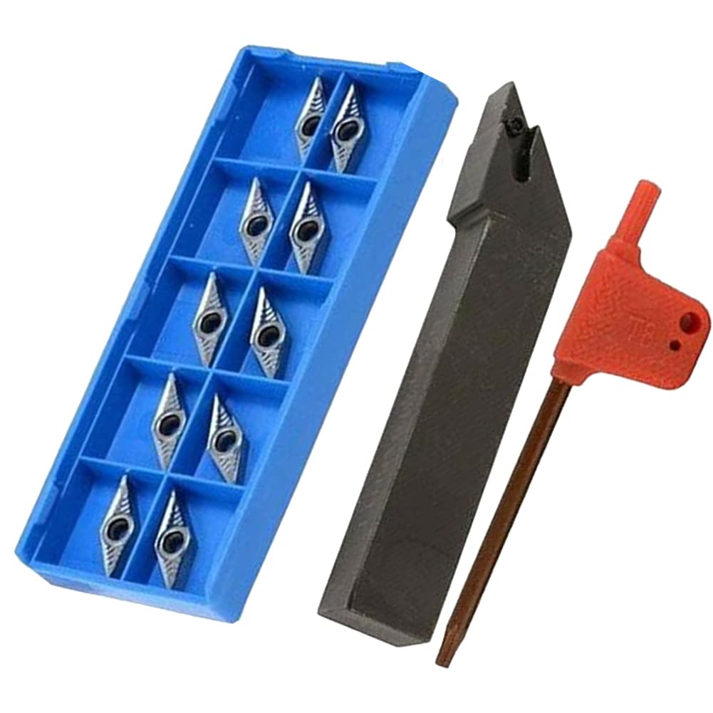ZYWUOY Soporte externo para herramientas, 10 piezas Vcgt110304-Ak H01 inserto de aluminio + Svjcr1616H11 16 mm soporte para herramientas de torno