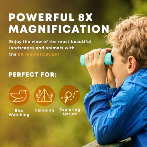 Binoculares para niños 8X21 con lupa y brújula miniatura 4