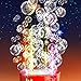 Bubble Machine (4PCS, 13 Holes) with LED Lights, Automatic Bubble Blower Toys, Portable Bubbles Maker for Wedding Christmas Chinese New Years Party Decorations, Kids Birthday Gifts, Balloons Banner