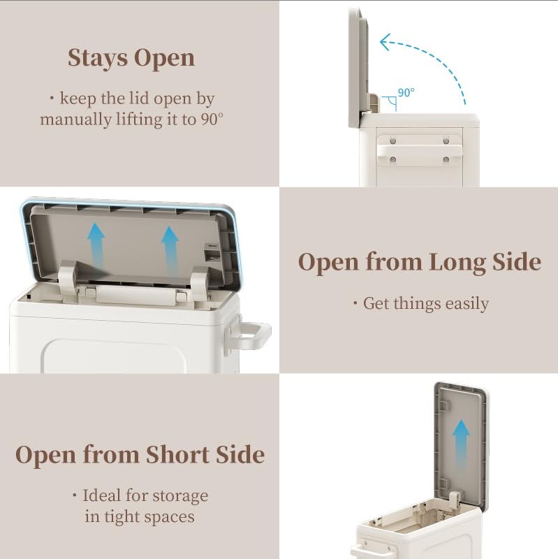 Image of HAIXIN HOME Slim Laundry Hamper with Lid, 50L Plastic Tall Laundry Basket with Wheels, Compact Size for Narrow Space, Rolling Laundry Cart with Handle for Easy Transport to Laundry Room (2 Pack)