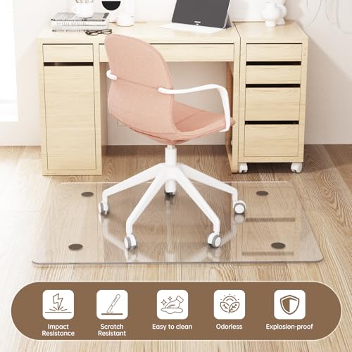 Tcyzest TCY-MAT-618 46 Inch X 36 Inch Glass Office Chair Mat Heavy 1/5 Inch Thick Premium Tempered Glass Duty Hard Glass Chair Mats -For Office Chair thumb #2