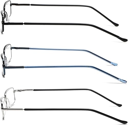 Miniatura 5 de 2 pares Slim Mini Metal Lectura Gafas Compacto Ligero Portátil Lectores con Gafas Caso para Lectura Caso +2.5 (Plata)