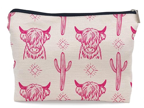 Image of Western Cow Makeup Bag,Western Cow Gifts For Women,Cowgirl Stuff For Women,Cowgirl Gifts(COW G)