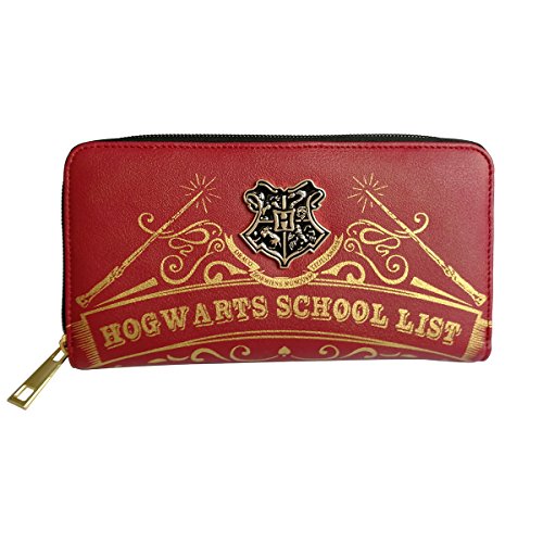 Mujer Harry Potter Hogwarts Cremallera roja Clutch Carteras Tarjeta de Crédito la Cartera de Almacenamiento