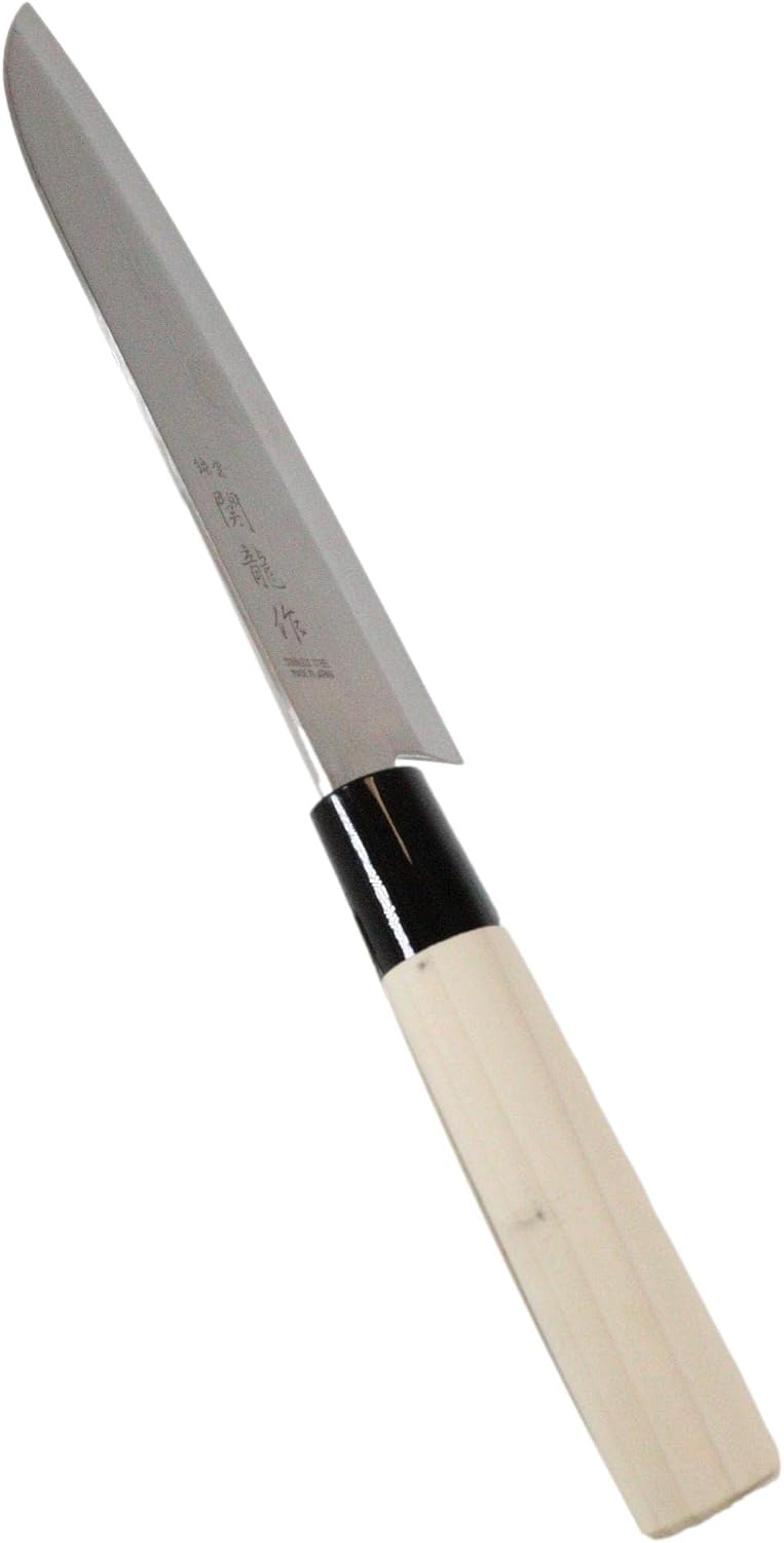 Ebros Gift Japanese Itamae Chef Sushi Multipurpose Santoku Bocho Kitchen Knife With Natural Wood Color Handle Made In Sekizo Japan Restaurant Supply Or Home Kitchen Dining Hosting