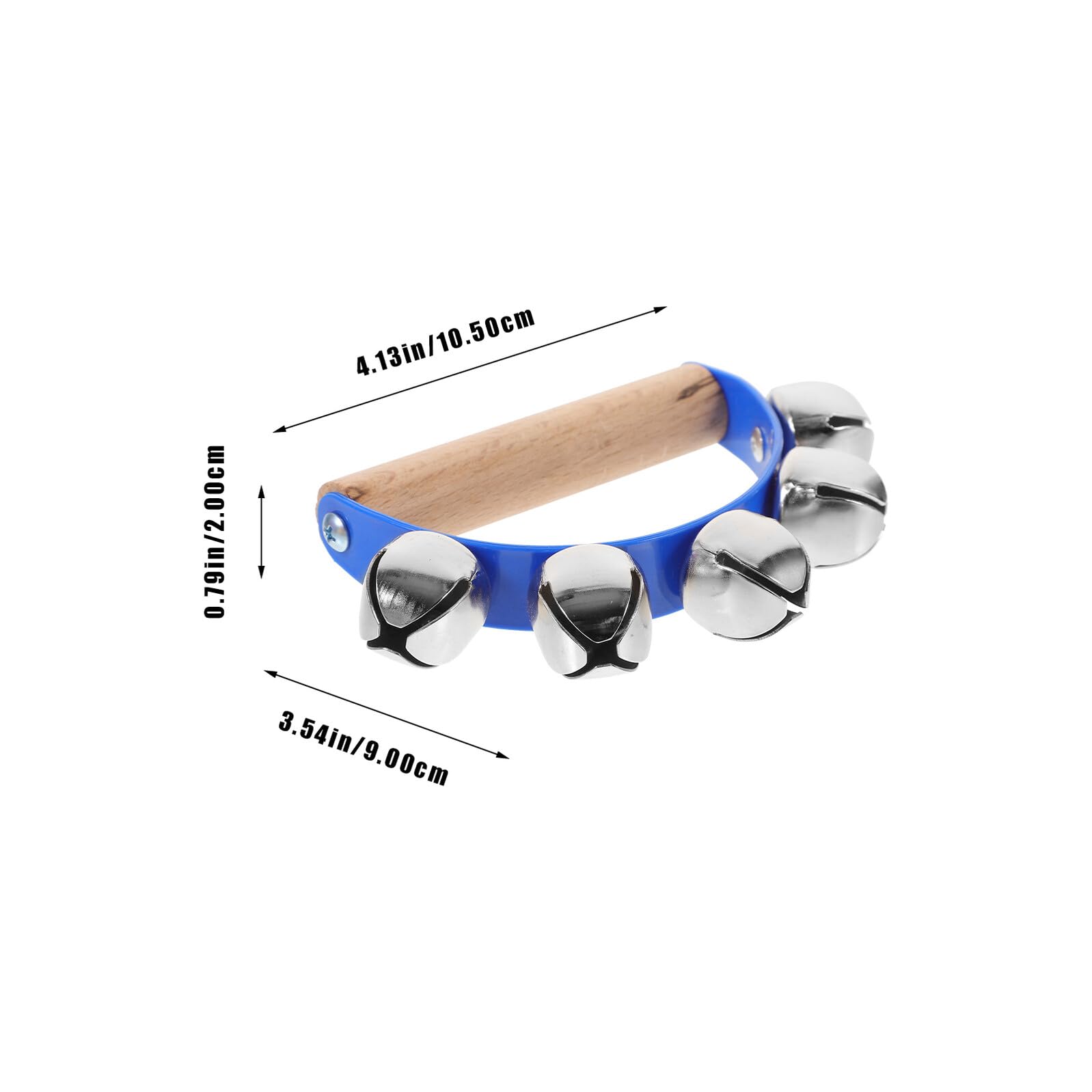 Tamburelli a Mano Semicircolari 6 Pezzi Blu per Principianti | Gioco Didattico per Asili e Altri Contesti, Impugnatura Ergonomica, Materiali Plastico Legno Metallo