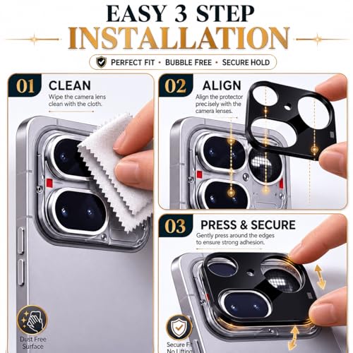Image of ArmourPro Premium Camera Lens Protection Compatible with Nothing 4A Pro (6.83 Inches) With Edge To Edge Full Camera Screen Coverage | Black, Pack of 1
