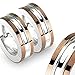 SER-0010 Pair of 316L Stainless Steel 2 Tone Hoop Earrings with Coffee IP Edges; Comes With Free Gift Box