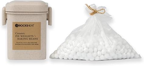 Ceramic Pie Weights Baking Beans Natural Food Grade Crust & Pastry Utensils with Wheat Straw Container (1.3Lb | 600g)