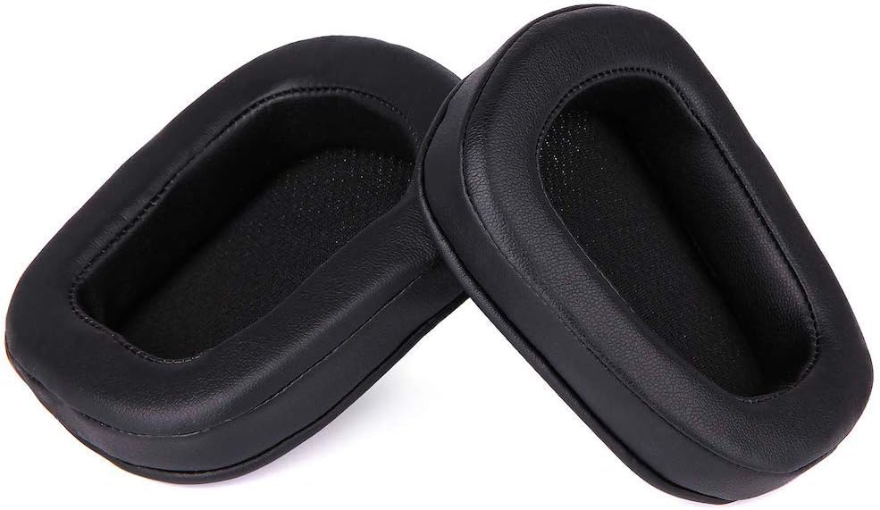 Premium Replacement ear pads compatible with Logitech G633 and G933 Artemis Spectrum gaming headphones (PU Leather - Black)