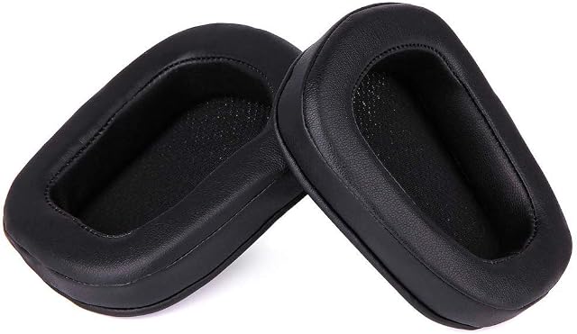 Premium Replacement ear pads compatible with Logitech G633 and G933 Artemis Spectrum gaming headphones (PU Leather - Black)
