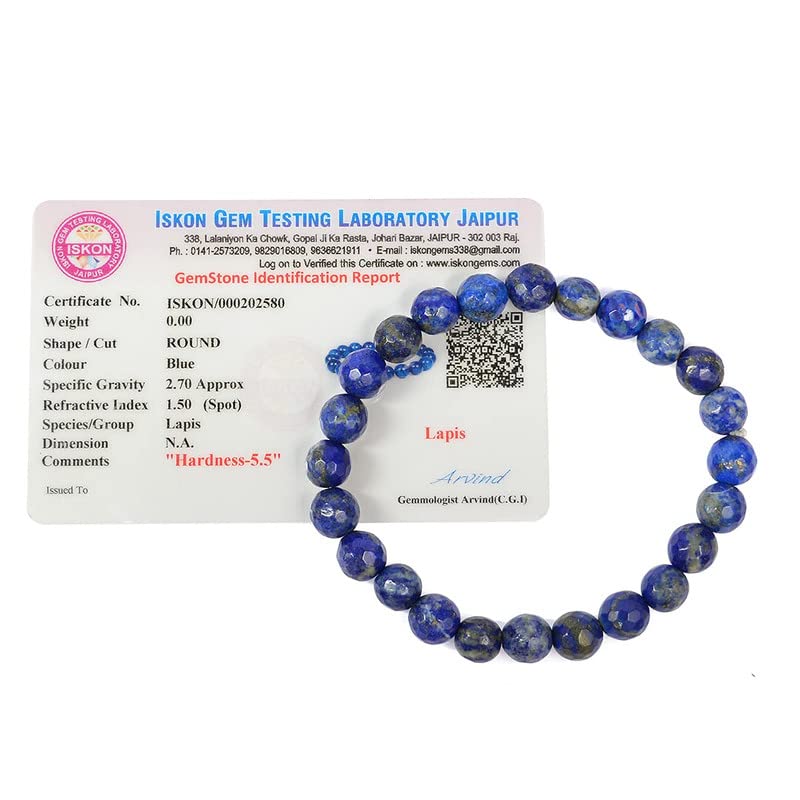 Bracelet à lapis naturel de 8 mm Aleafa Armlet bleu pour lithothérapie Reiki