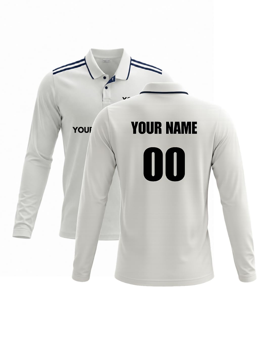 Customizable Kid Football/Cricket/Sports White Full Sleeves Jersey Personalize with Your Name, Number, Team Name and Logo Unisex-image-26