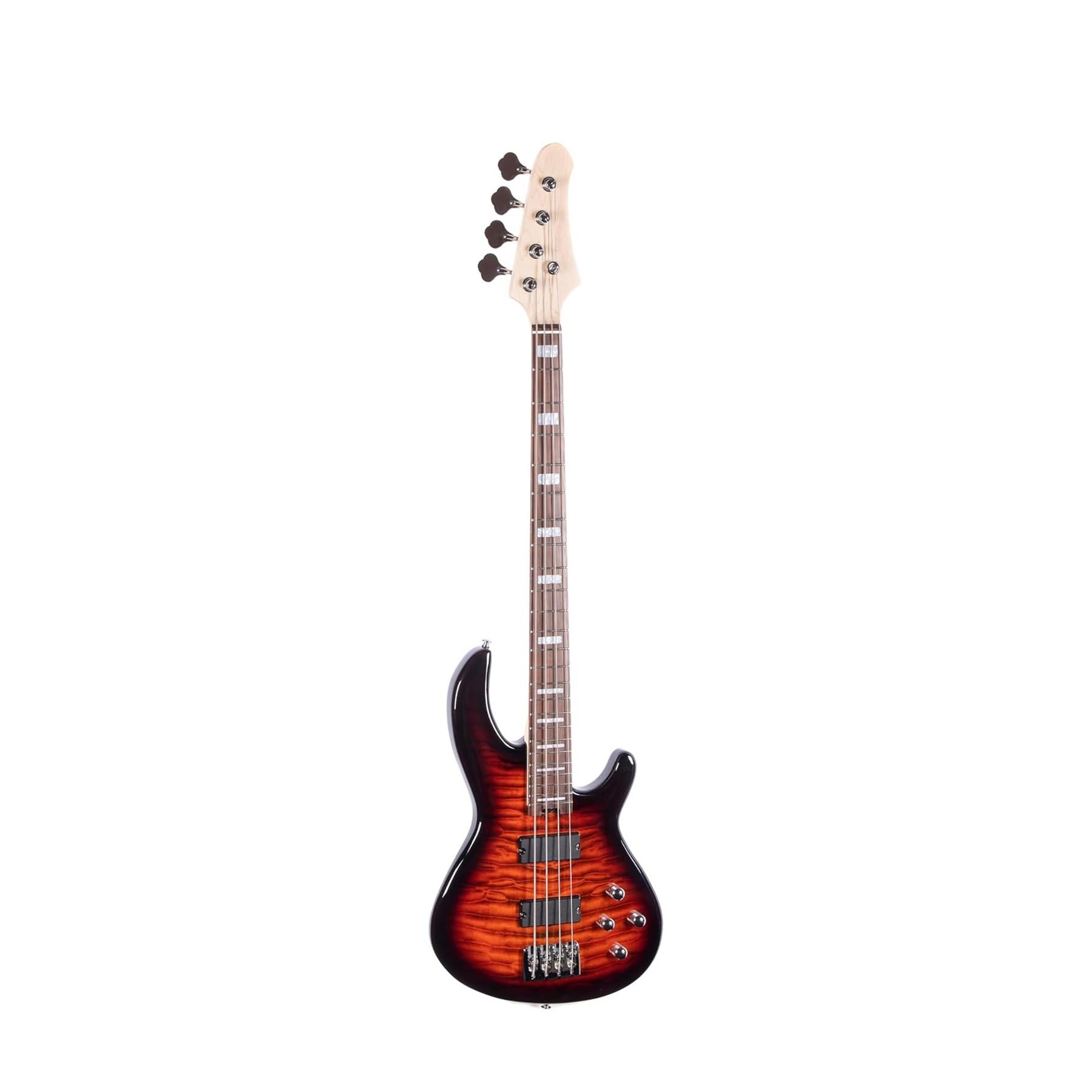 Kolorowa Elektryczna Gitara Basowa Z Czterema Strunami Klonową Główką I Korpusem Z Topoli(Orange)