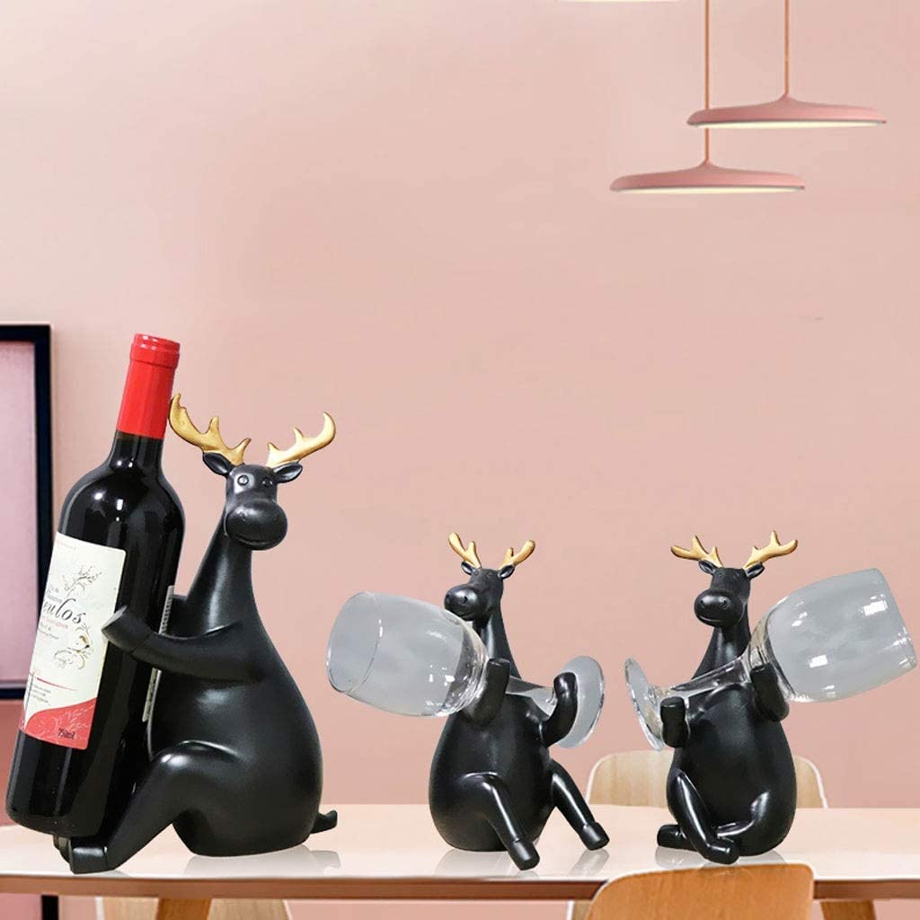 ワインボトルホルダー 【希少】トナカイ 鹿 ワインホルダー 3点セット