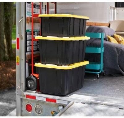 HDX Tough Polypropylene Plastic 27 Gal. Storage Tote in Black (10- Pack)