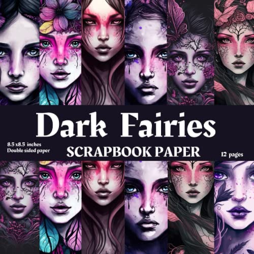 Dark Fairies Scrapbook Paper For Halloween Celebration: Dark Fairies patterns scrapbook paper , 12 dark Fairies scrapbook paper for scrapbooking, junk ... and decorative arts. Fairies scrapbook paper. image 2