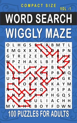 Wiggly Maze Word Search: 100 Puzzles for Adults, Compact and Travel Size 5 x 8 Inches | Volume 1 | (Compact Wiggly Maze Search) image 2