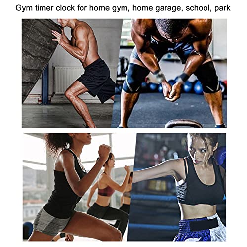 Cronómetro digital portátil flexman Fitness Timer Clock con pantalla LED antivértigo, 12 funciones para entrenamiento en casa, garaje o escuela (azul y rojo) miniatura 2