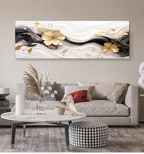 Peinture abstraite texture marbre pour relooker un salon vide