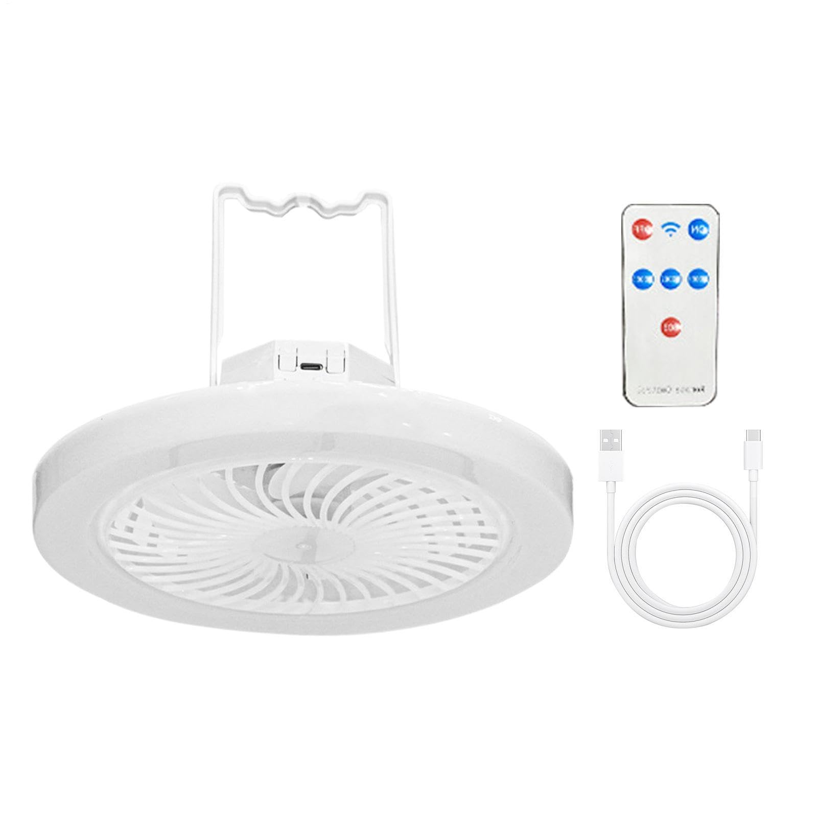 Ventilateur solaire de camping portable avec batterie 3600mAh et lanterne LED de nuit