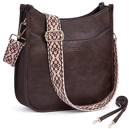 Women's Shoulder Handbags Fashion Vegan Leather Crossbody Bag Shoulder Purse For Ladies with 2PCS Adjustable Strap