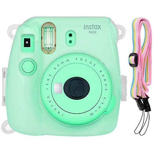 Katia Camera Case Bag Compatible for Fujifilm Instax Mini 9 / Mini 8 Instant Film Camera with Strap - Transparent