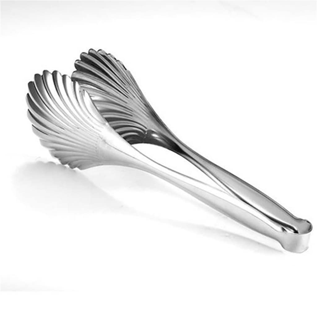 MRKU 2 Pinzas para Servir con Forma de Concha de Acero Inoxidable para cocinar Pan y Barbacoa.