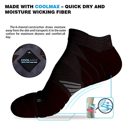 Image of Hylaea No Show Running Athletic Anti-Blister Wicking Coolmax Socks, Seamless Anti-odor