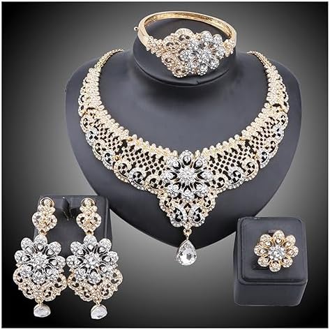 FMURY Set Brand Nigerian Wedding Accessories Bridal Necklace Earring Jewelry Set 3 Colors