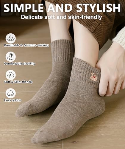 Image of IIG Women's Fashion Cute Cotton Socks Novelty Funny Above Ankle Crew Socks Holiday Gifts for Women 4 /5 Pairs
