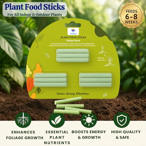 Image of Utkarsh All Plant Food Sticks for Foliage /Green Leaves - Combo Pack of 2 | Natural & Organic Nutrition for All Indoor & Outdoor Home Garden Plants | Multi-Purpose Natural Plant Growth Booster