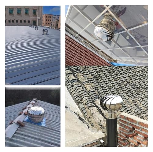 Ventilador de Techo de Acero Inoxidable, Spinner Antirretorno, para Chimeneas y Ventilación de Extractores, Cubierta para Lluvia y Nieve miniatura 5