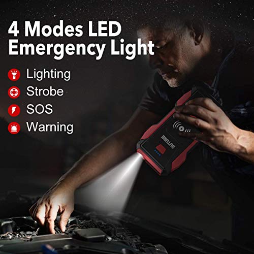 BUTURE 2500A Peak Car Jump Starter (up to All Gas, 8.0L Diesel Engine), 23800mAh Power Bank with 10W Wireless Charger, 12V Auto Battery Booster with Smart Jumper Cable, Quick Charging