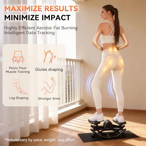 Image of Rock Stepper - Steppers for Exercise at Home, Portable Stepper Side to Side with Digital Display & Resistance Bands, 330 LBS Capacity Full Body Workout Low-Impact Knee-Friendly 3D Stair Stepper