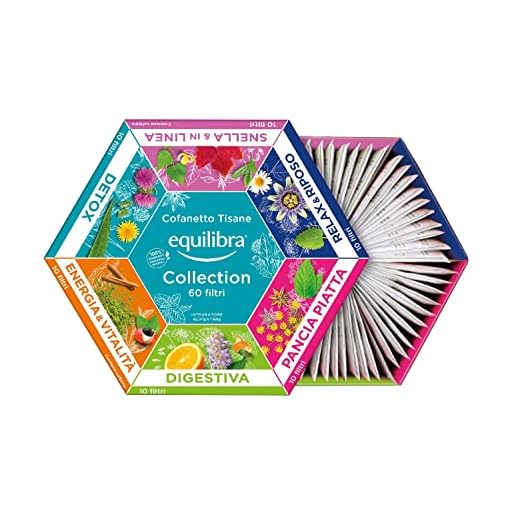 Equilibra, Cofanetto Tisane Funzionali, 60 bustine, 6 Varianti, Tisane Detox, Energia, Pancia Piatta, Digestiva, Relax, Snella&in Linea, Idea Regalo, con Materiali Riciclabili, Ottime Anche a Freddo