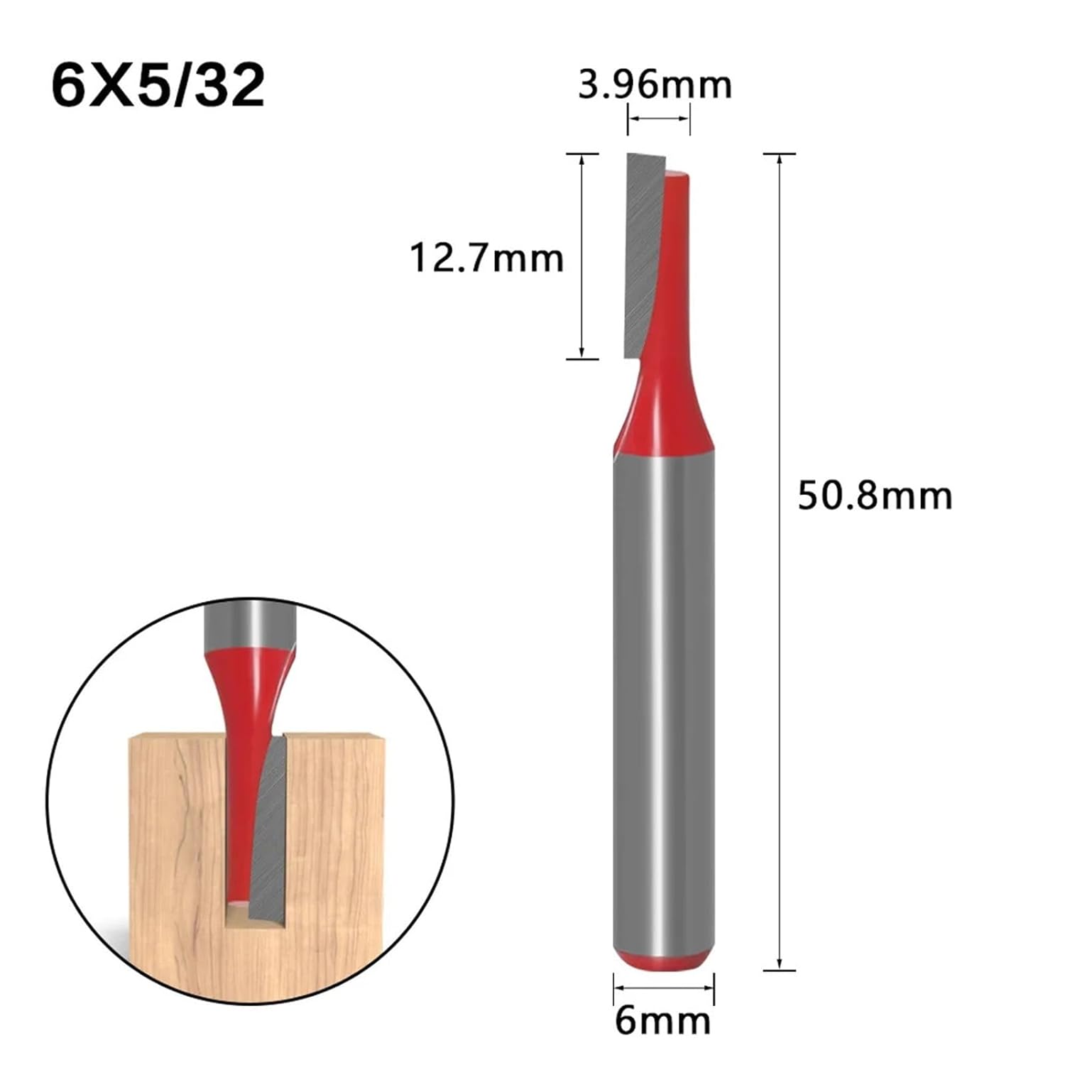 6mm Handle Alloy Woodworking Slotting Straight Blade Computer Engraving Machine Tool 1/7Pcs(6x3.96mm) ZCKHNQOP