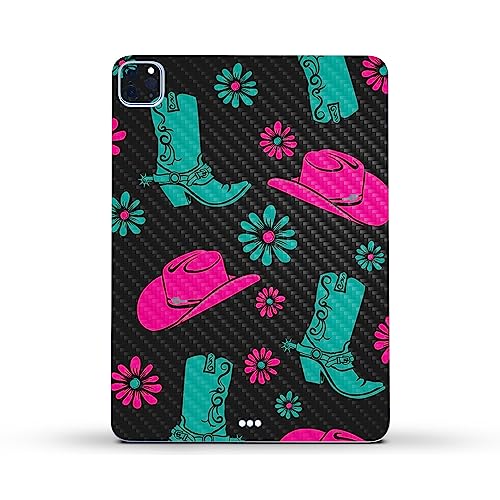 Image of MightySkins Carbon Fiber Skin Compatible with Apple iPad Pro 11 inch M2 4th Gen (2022) Full Wrap Kit - Neon Cowgirl | Protective, Durable Textured Carbon Fiber Finish | Easy to Apply | Made in The USA