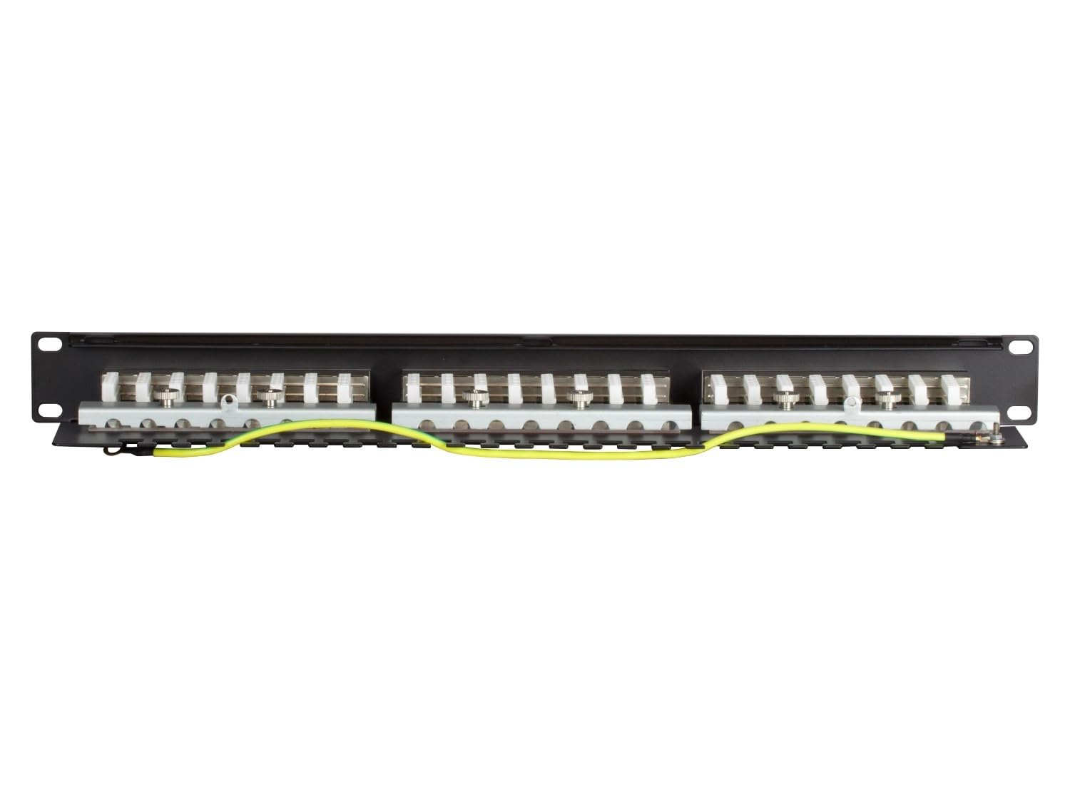 CAT 6, FTP Netzwerk- Patchpanel, 19", 24-fach. 1 HE, Installation ?ber LSA Leisten, Einbau in allen 48,30cm (19") H?heneinheiten (HE), Hochwertiges Stahlblech Patch Panel, Ma?e: 483mm x 113mm x 44mm