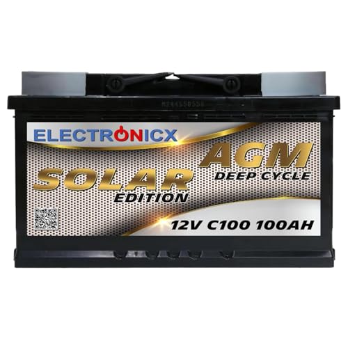 AGM Solarbatterie 12V 100Ah – Wartungsfreier Akku für...